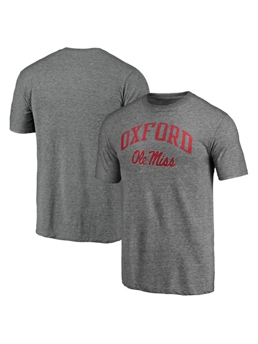 Fanatics Mto Label Мужская футболка Ole Miss Rebels Arched City Tri-Blend серого цвета — серый
