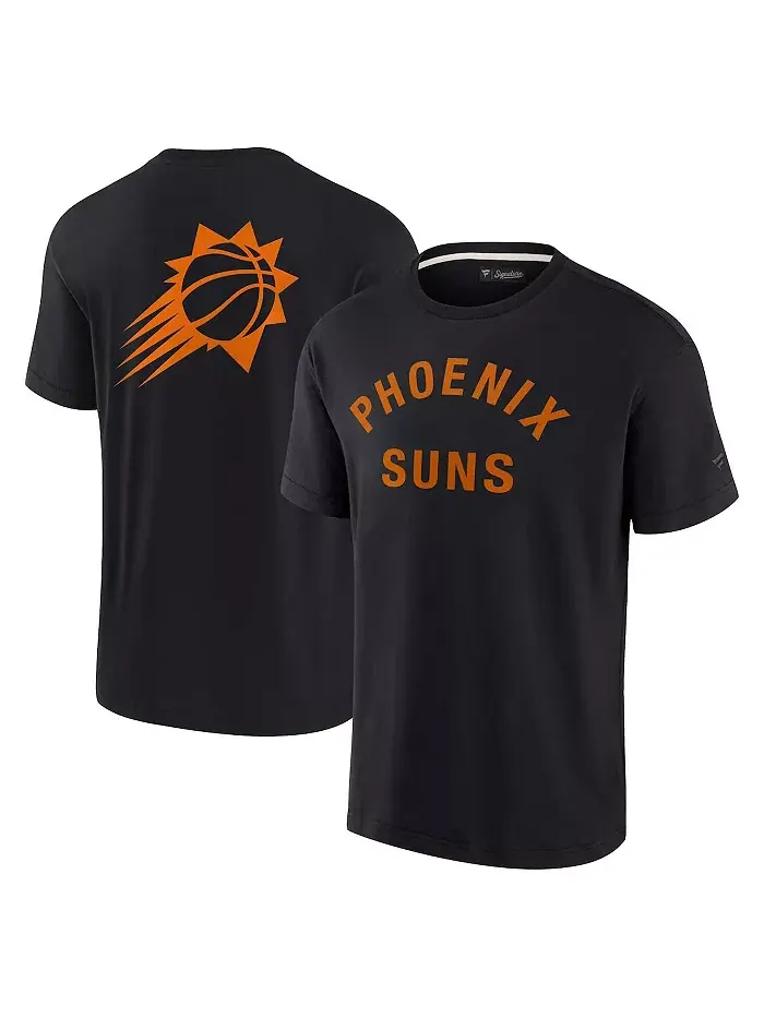 Мужская и женская черная футболка Phoenix Suns Super Soft Fanatics Signature