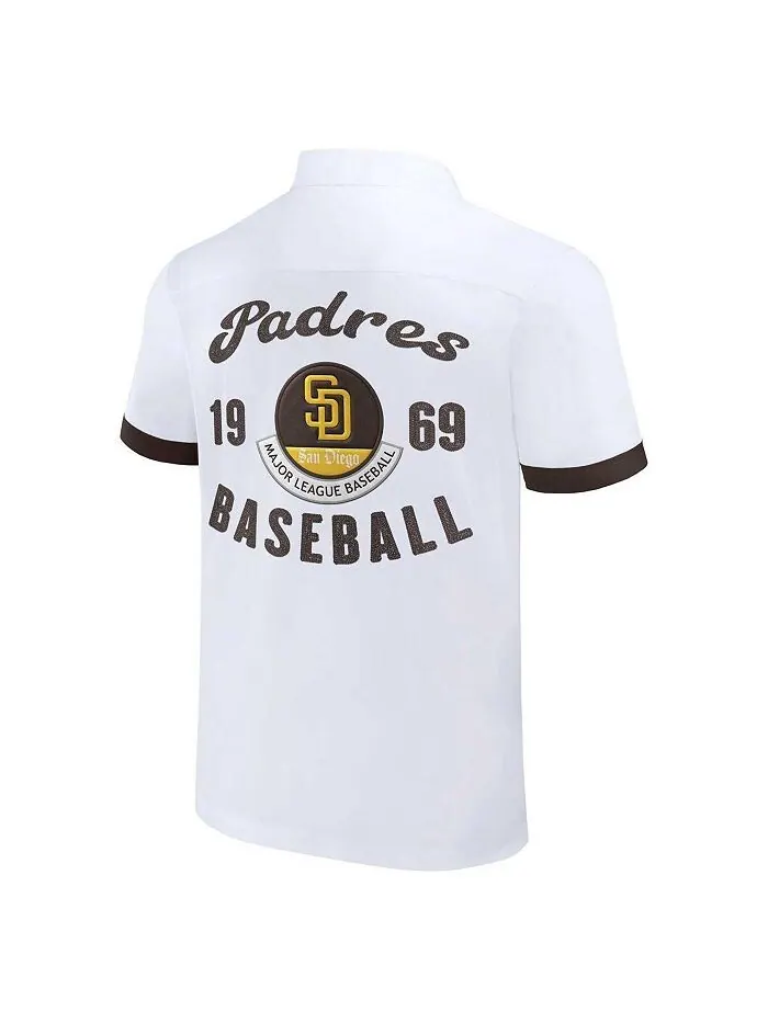 Мужская рубашка для боулинга на пуговицах Darius Rucker Collection от White San Diego Padres — изображение 3 из 3, белый