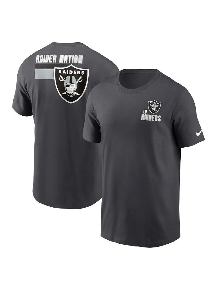 Мужская антрацитовая футболка Las Vegas Raiders Blitz Essential Nike — изображение 1 из 1, серый