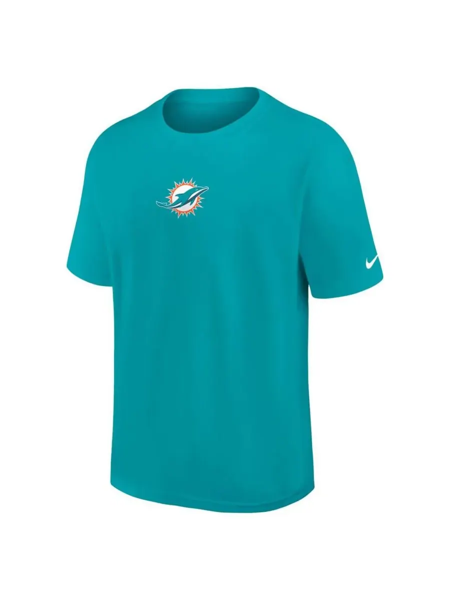 Мужская футболка Aqua Miami Dolphins Dominate the Game Essential Max90 Nike — изображение 3 из 3, голубой