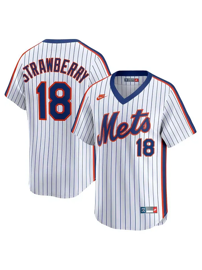 Мужская бейсбольная джерси Darryl Strawberry белого цвета New York Mets в ретро-стиле из — изображение 1 из 3
