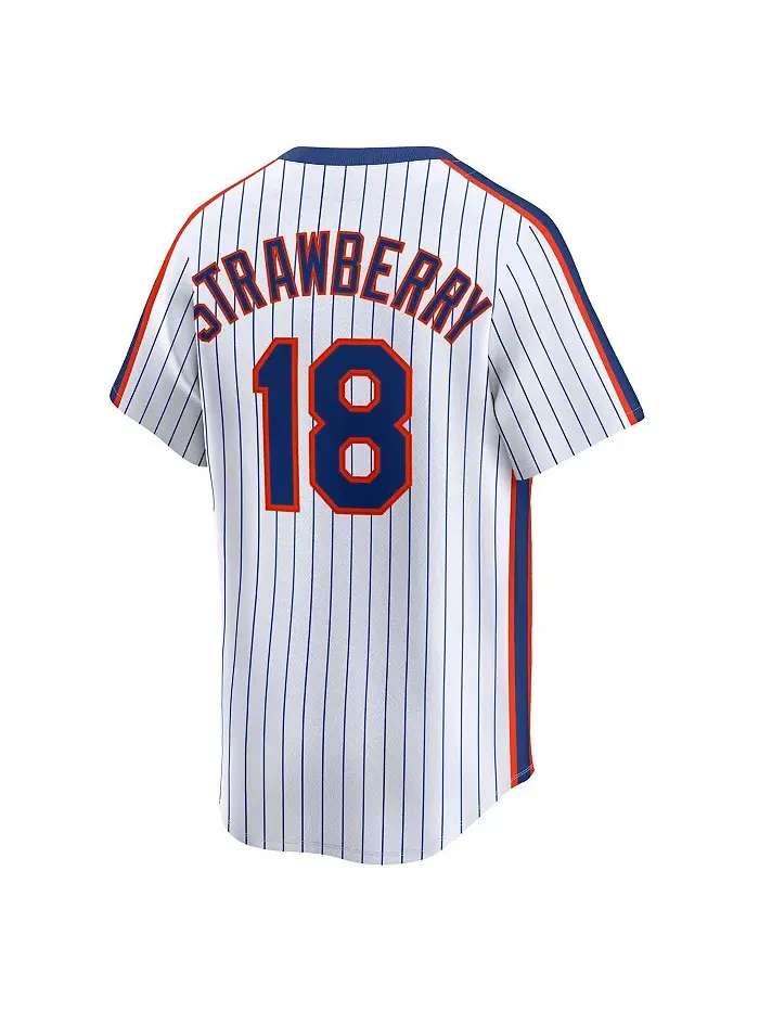 Мужская бейсбольная джерси Darryl Strawberry белого цвета New York Mets в ретро-стиле из — изображение 2 из 3