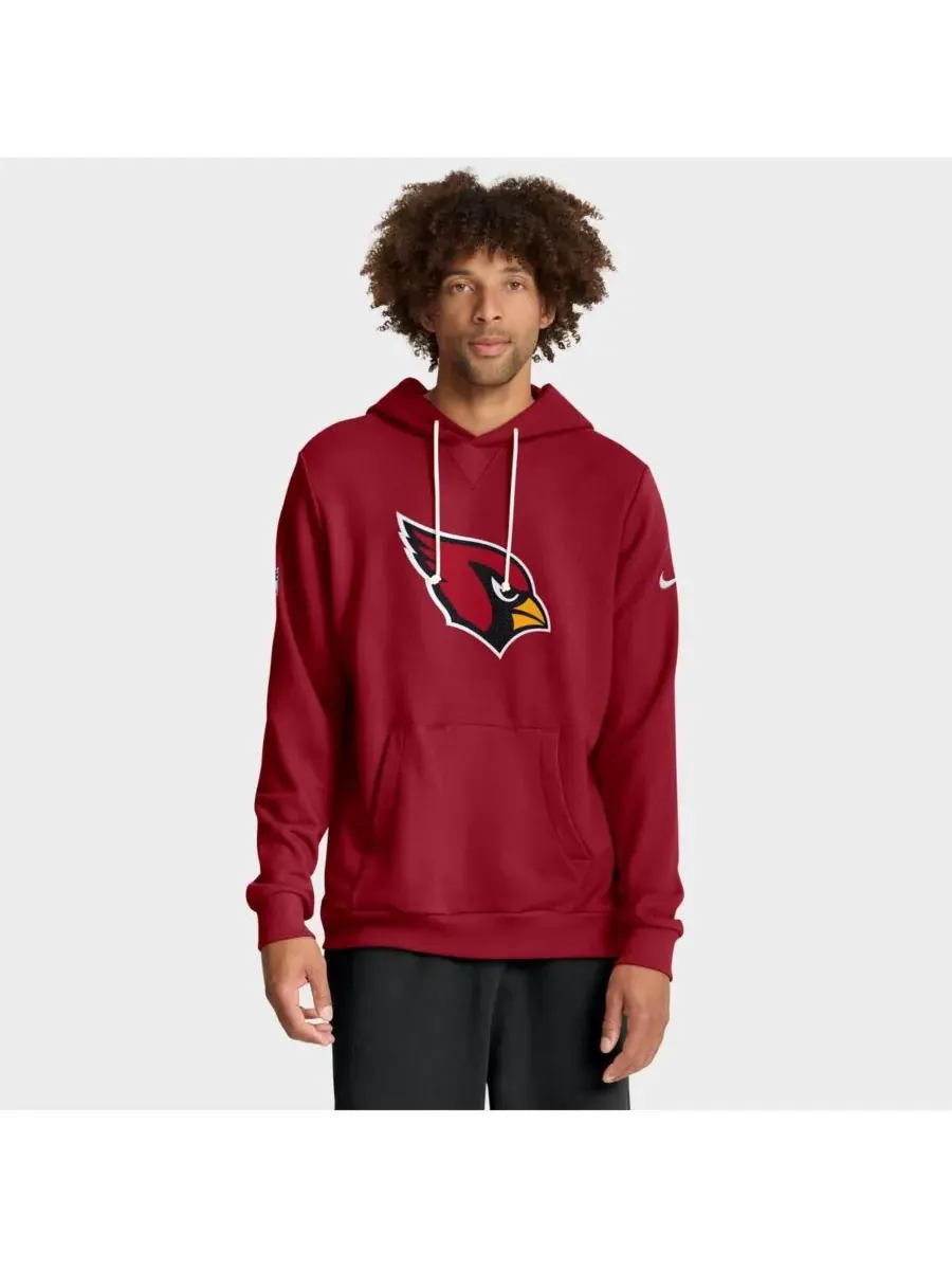 Мужская толстовка с капюшоном Cardinal Arizona Cardinals Sideline Initial Home Performance Nike — изображение 1 из 5, красный