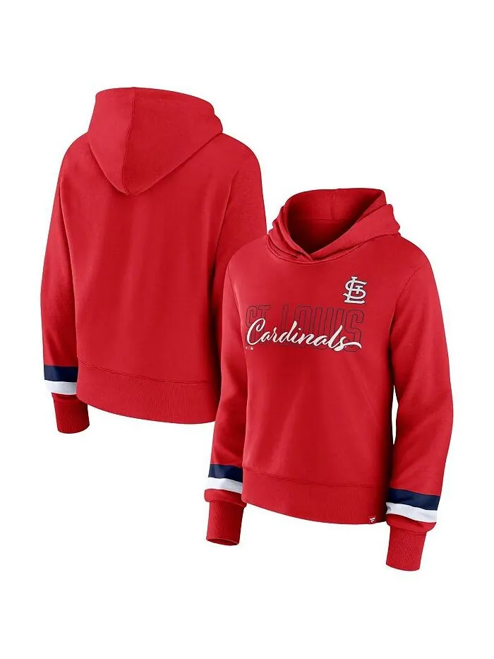 Женский красный пуловер с капюшоном St. Louis Cardinals с логотипом Fanatics — изображение 1 из 3