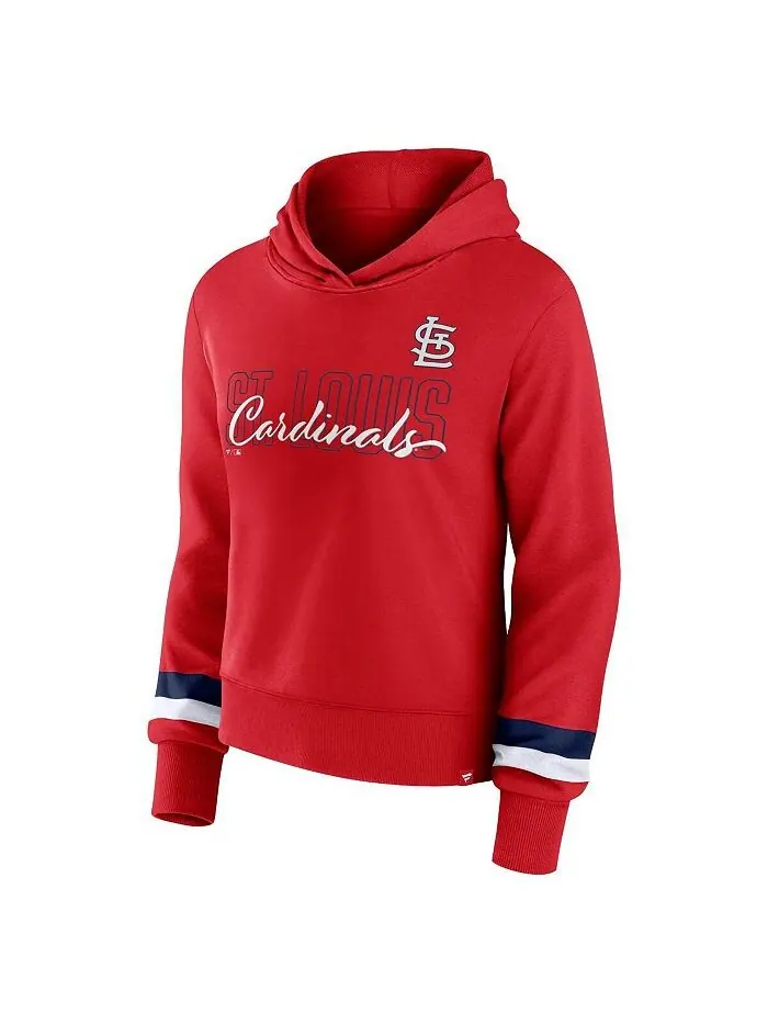 Женский красный пуловер с капюшоном St. Louis Cardinals с логотипом Fanatics — изображение 3 из 3