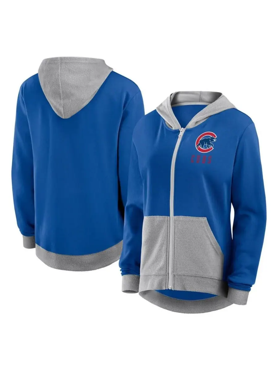 Женская толстовка на молнии Royal Chicago Cubs Hit It French Terry Fanatics — изображение 1 из 3, мульти