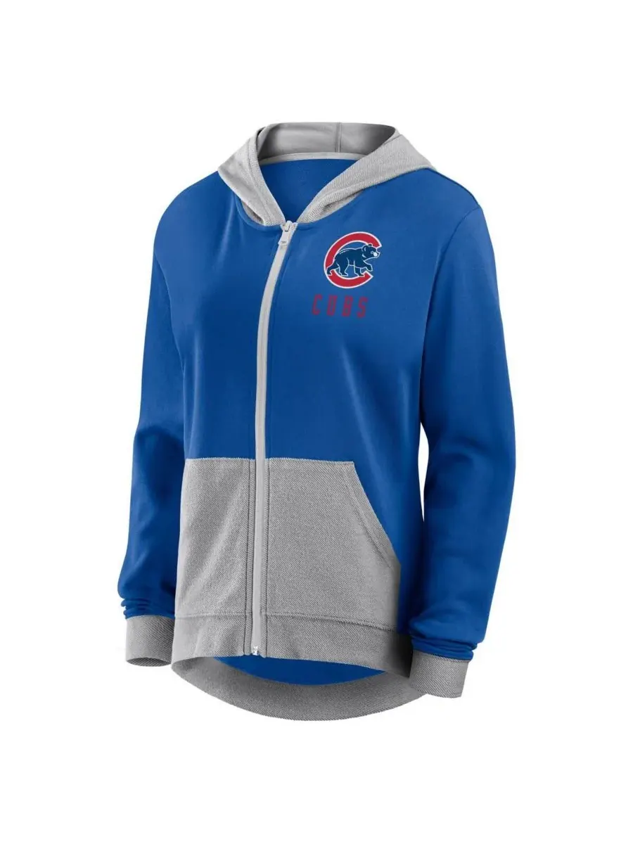 Женская толстовка на молнии Royal Chicago Cubs Hit It French Terry Fanatics — изображение 3 из 3, мульти