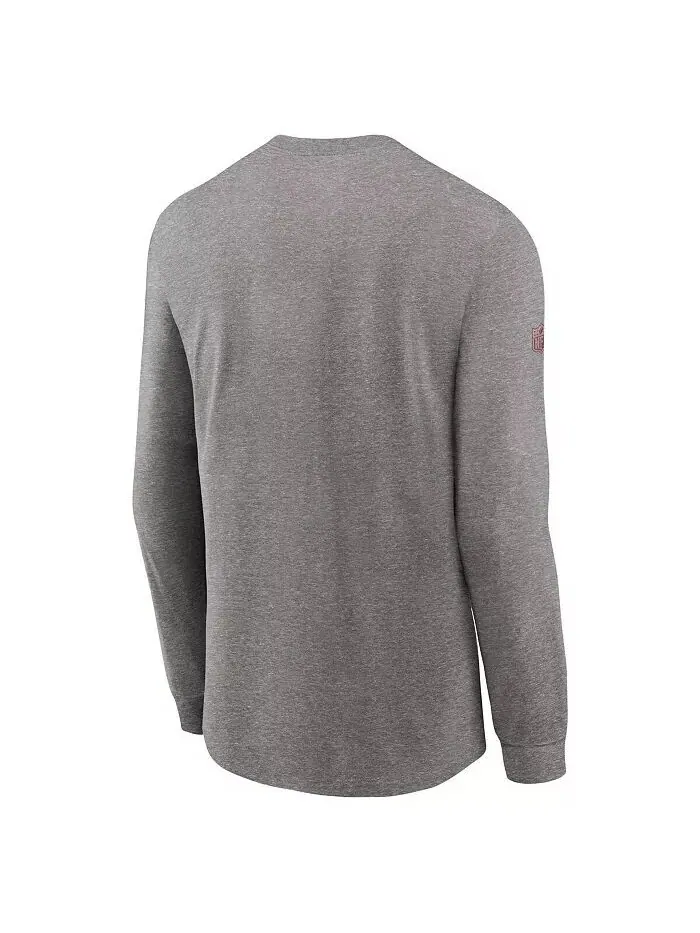 Мужская футболка с длинным рукавом Heather Grey Arizona Cardinals Sideline Performance Nike — изображение 2 из 3