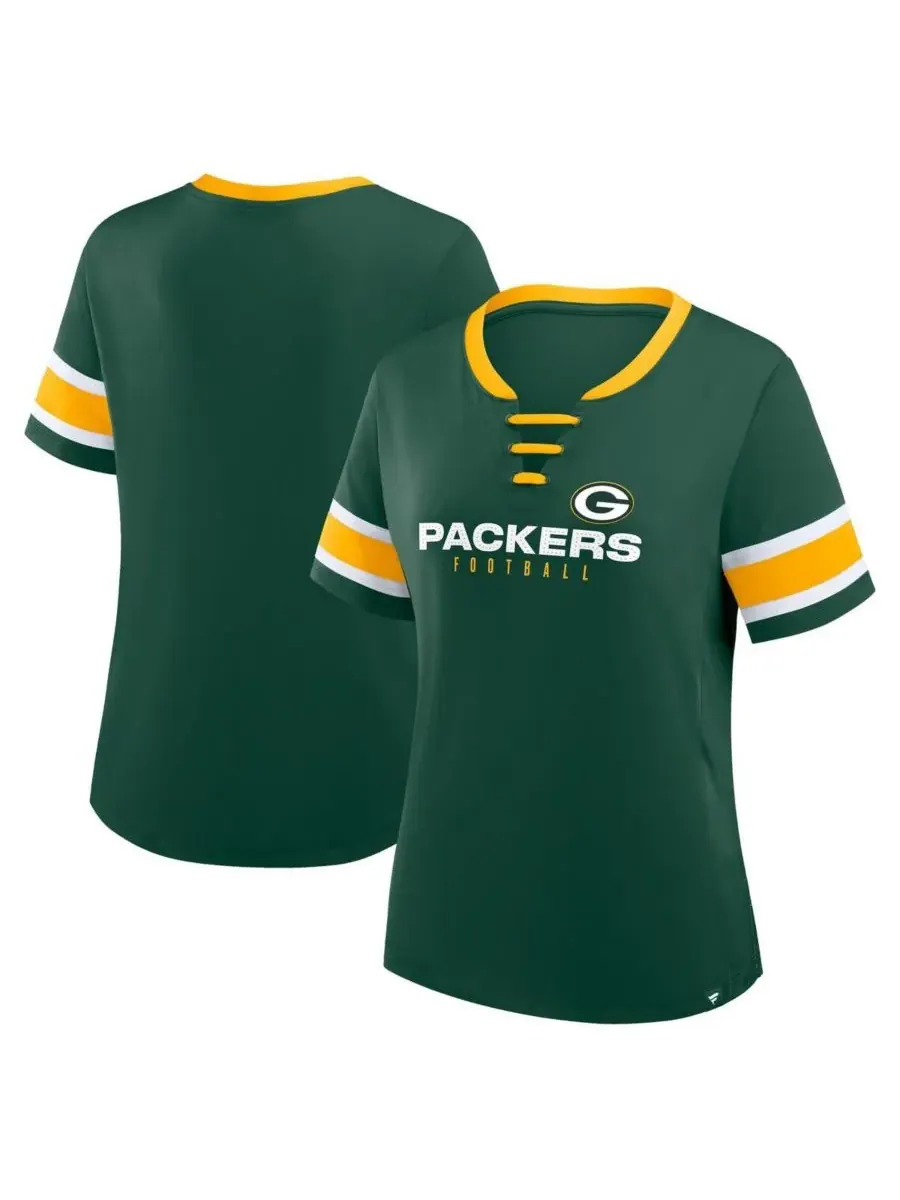 Fanatics Женская футболка Green Bay Packers Redzone Draw Play Athena на шнуровке — изображение 1 из 3, зеленый