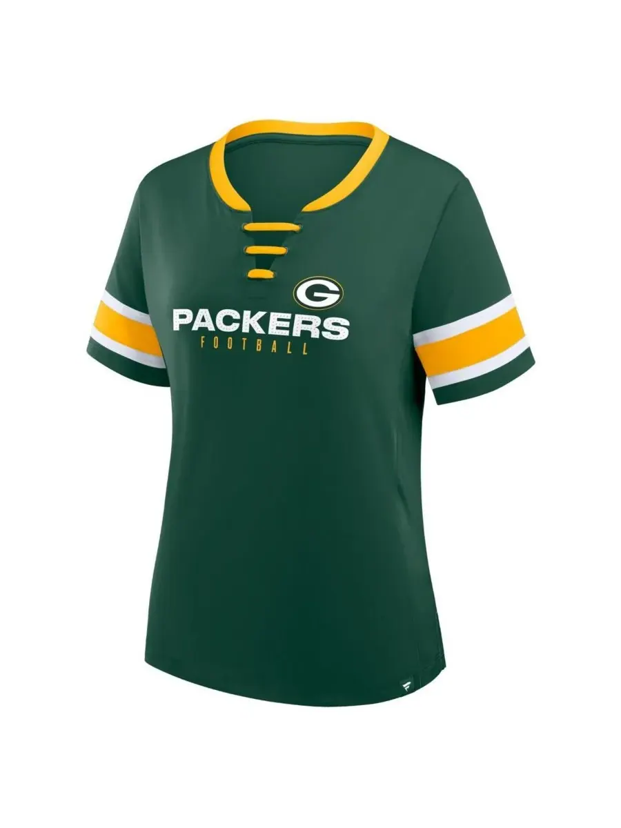 Fanatics Женская футболка Green Bay Packers Redzone Draw Play Athena на шнуровке — изображение 3 из 3, зеленый