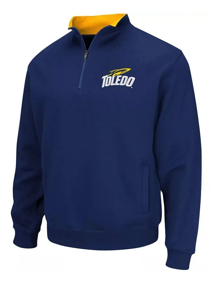 Мужская темно-синяя толстовка Toledo Rockets Tortugas Logo с застежкой-молнией на четверть Colosseum — изображение 2 из 3