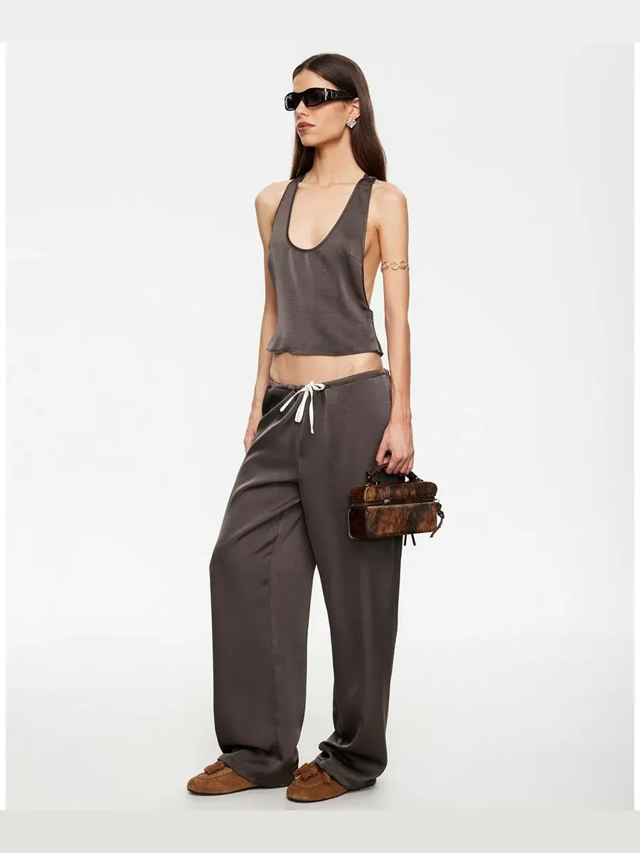 Женские однотонные брюки на шнуровке Lioness, Mocca — изображение 7 из 7