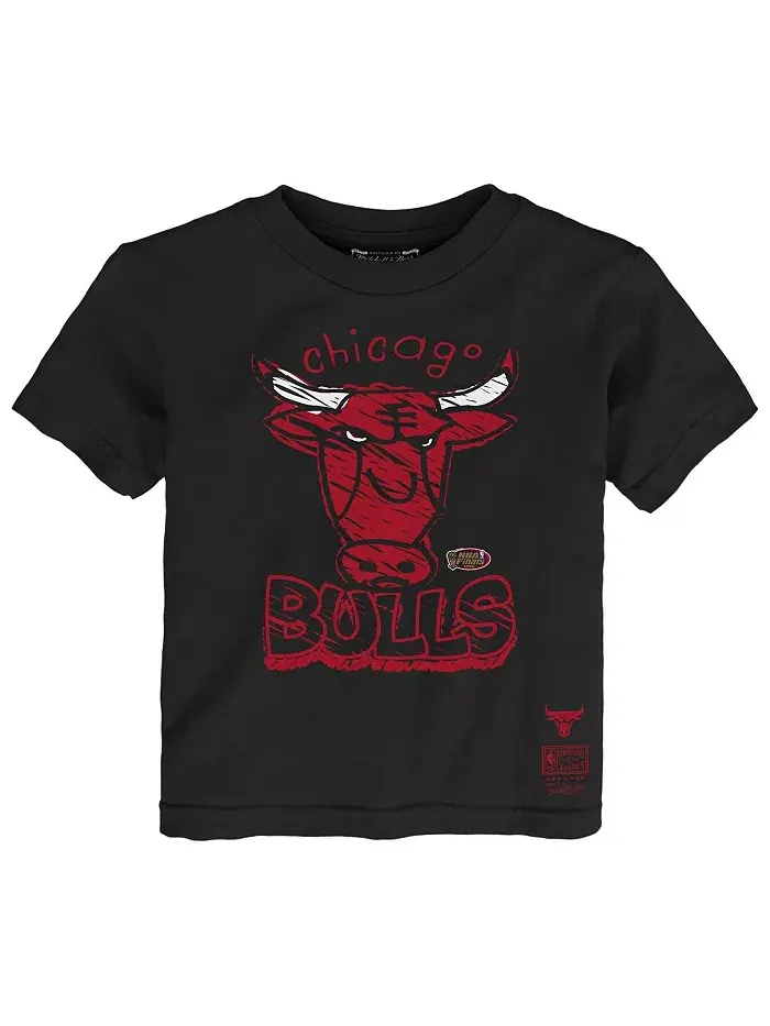 Футболка для малышей Chicago Bulls Favorite Team, черная Mitchell & Ness — изображение 1 из 1
