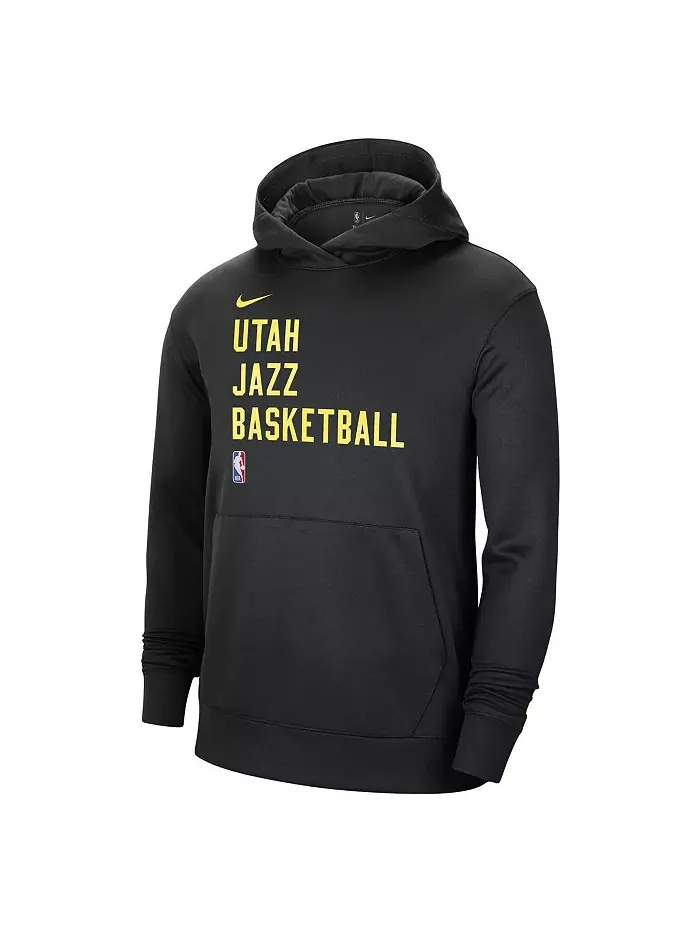 Мужская и женская черная толстовка с капюшоном Utah Jazz 2023/24 Performance Spotlight для — изображение 3 из 3