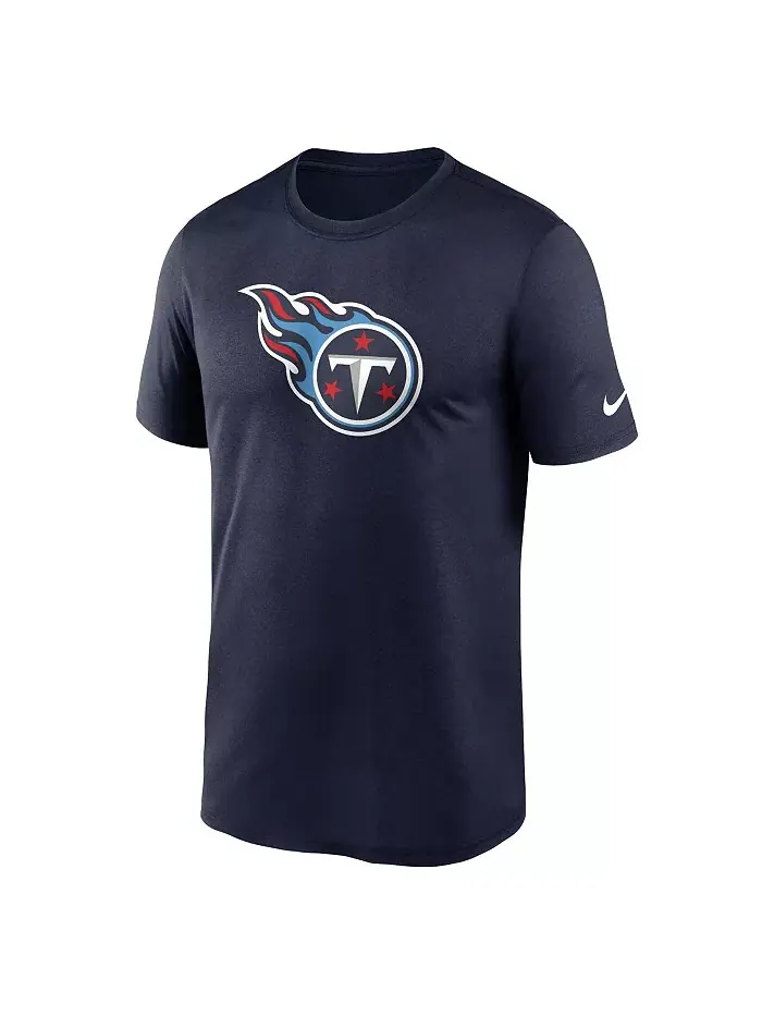 Мужская синяя футболка Tennessee Titans Legend Logo Performance Nike — изображение 2 из 3