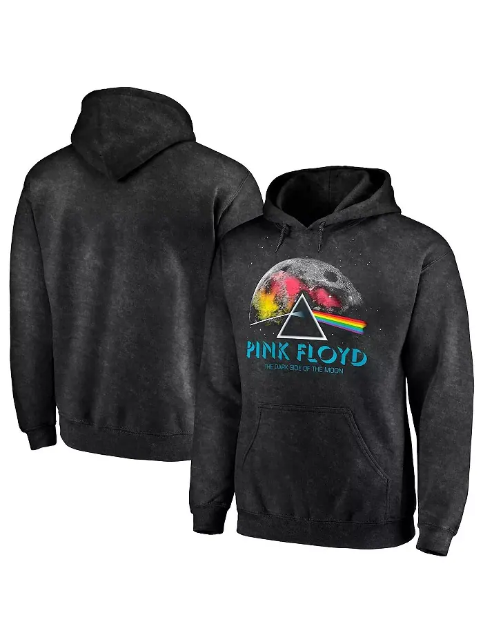 Мужская черная худи с принтом Pink Floyd Dark Side Of The Moon, потертая Philcos — изображение 1 из 3