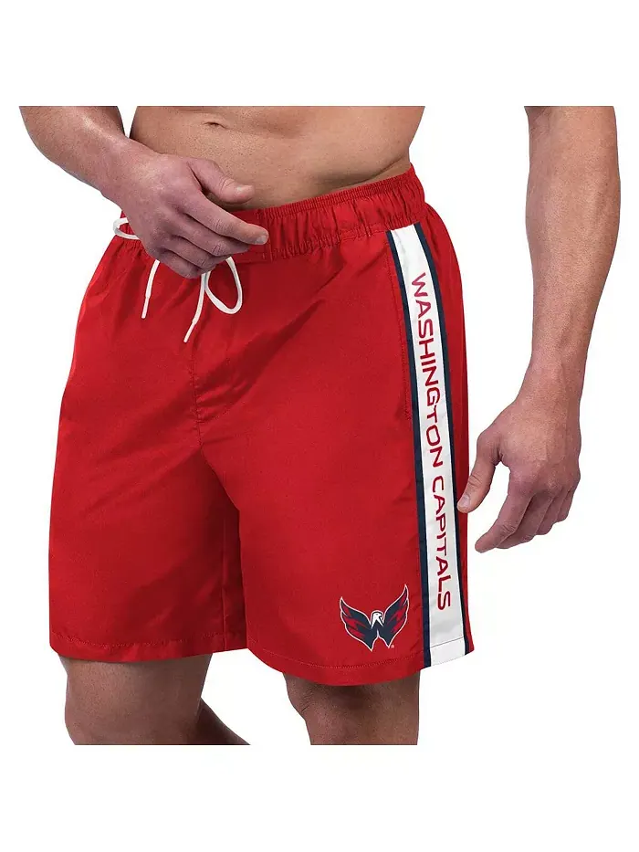 Мужские шорты Washington Capitals Streamline Volley красного цвета G-III Sports by Carl Banks — изображение 1 из 2