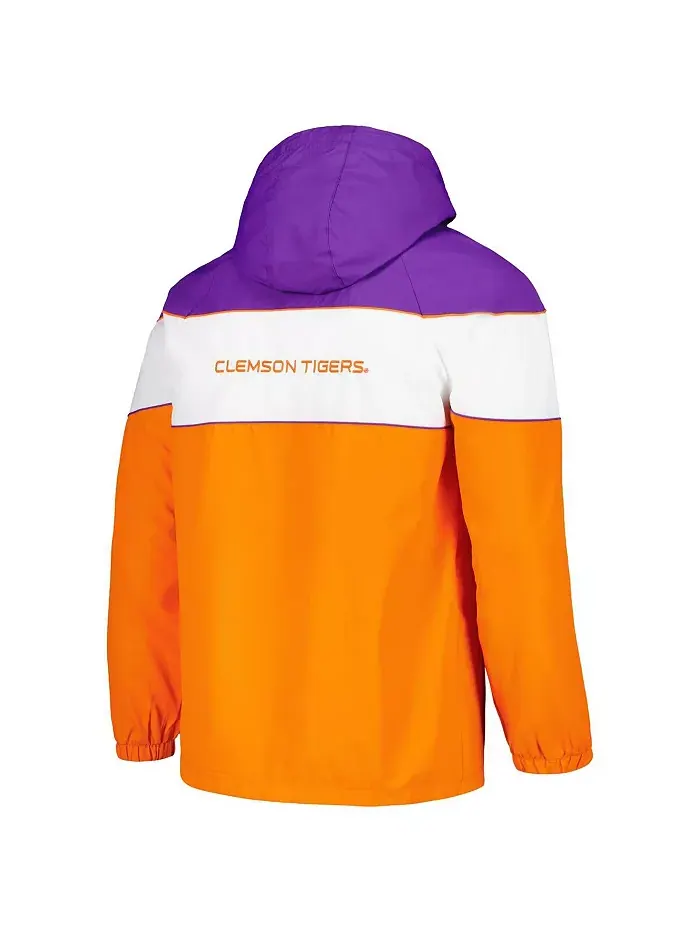 Мужская оранжевая толстовка с капюшоном Clemson Tigers Center Line полузастегивающаяся реглан G-III — изображение 2 из 3