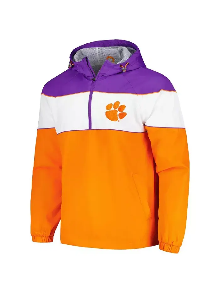 Мужская оранжевая толстовка с капюшоном Clemson Tigers Center Line полузастегивающаяся реглан G-III — изображение 3 из 3