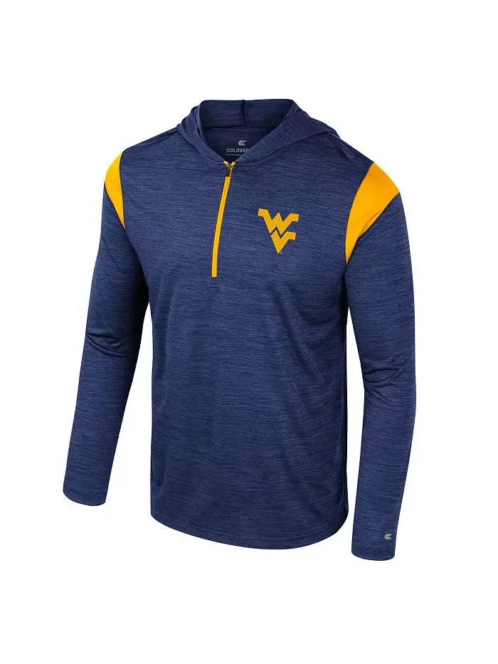 Мужская толстовка с полузастежкой Dozer West Virginia Mountaineers в темно-синем цвете Colosseum — изображение 2 из 3