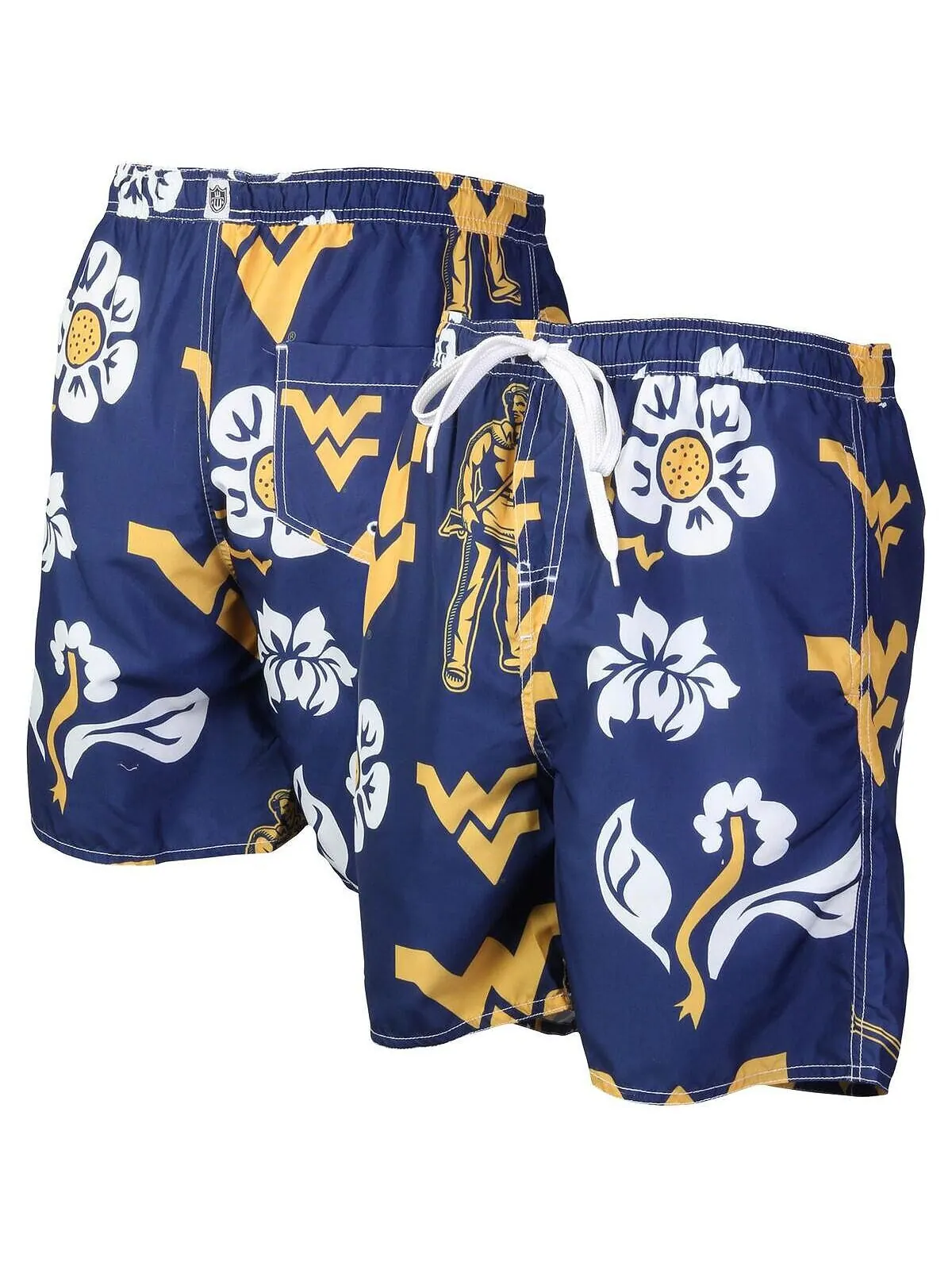 Мужские темно-синие плавки west virginia mountaineers с цветочным принтом volley logo Wes & Willy — изображение 1 из 3