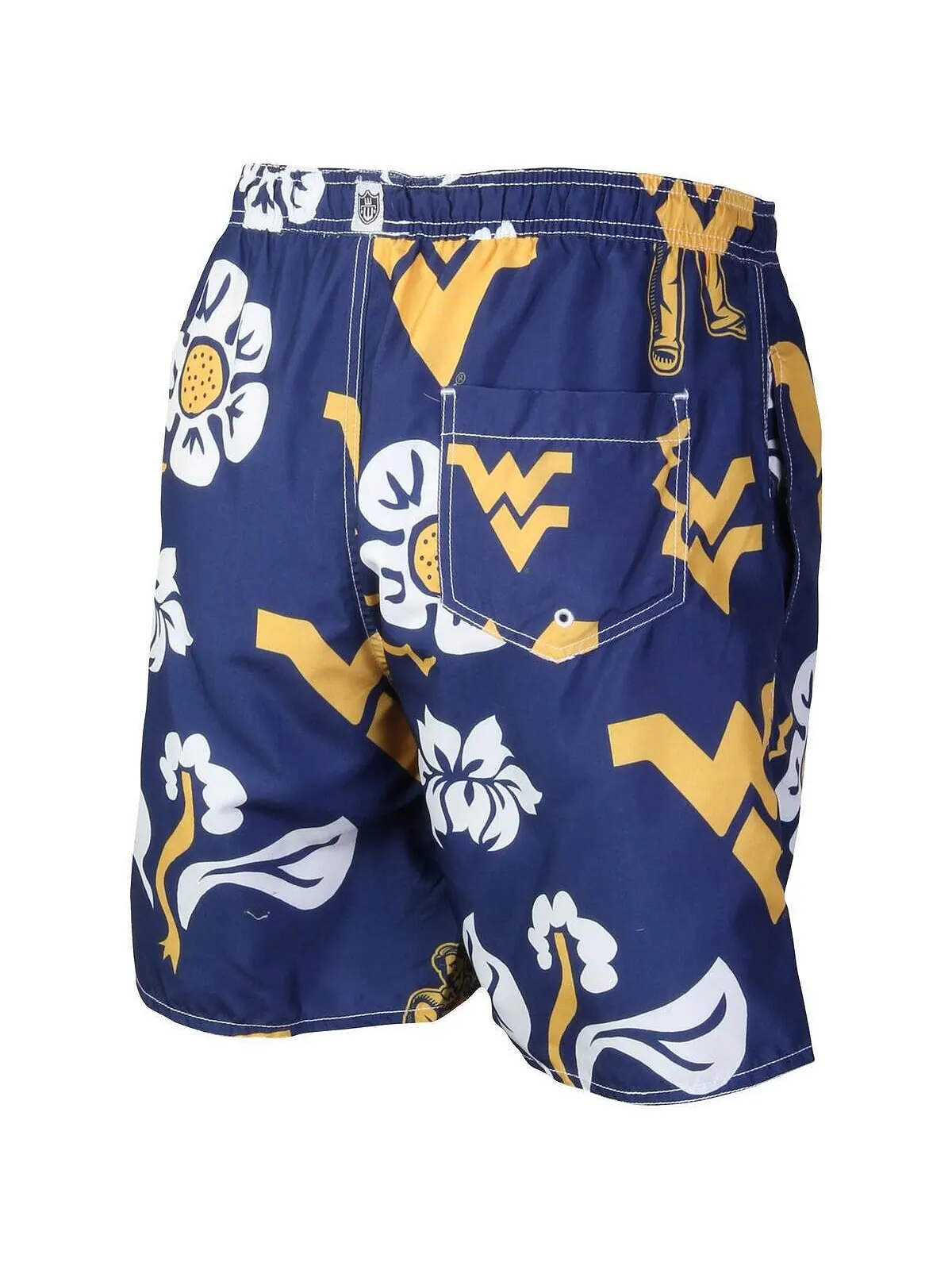 Мужские темно-синие плавки west virginia mountaineers с цветочным принтом volley logo Wes & Willy — изображение 3 из 3