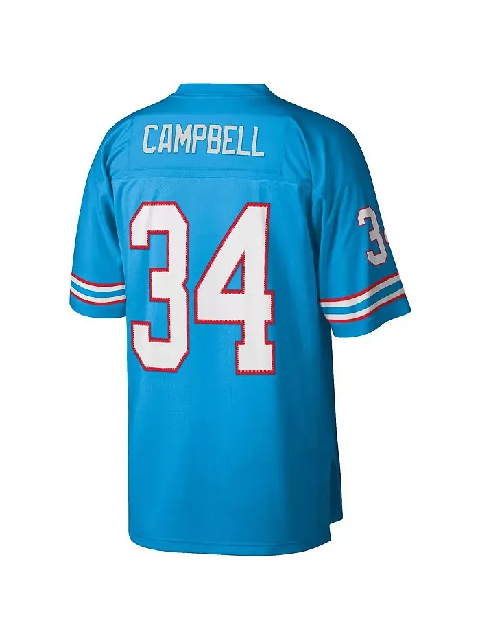 Мужская реплика джерси Earl Campbell в светло-голубом цвете Houston Oilers Legacy Mitchell & Ness — изображение 2 из 3