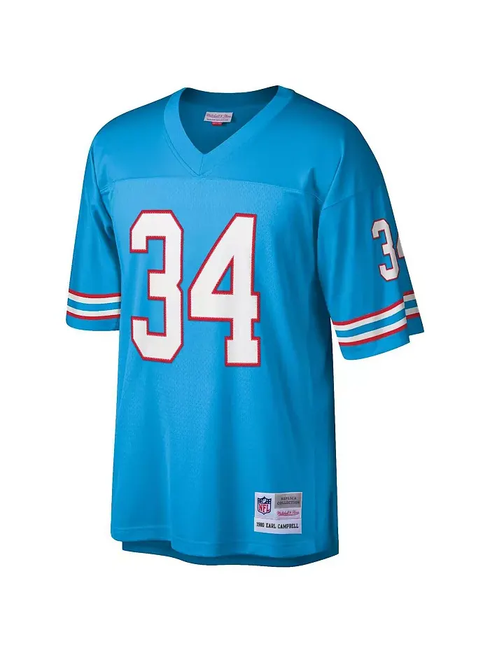Мужская реплика джерси Earl Campbell в светло-голубом цвете Houston Oilers Legacy Mitchell & Ness — изображение 3 из 3
