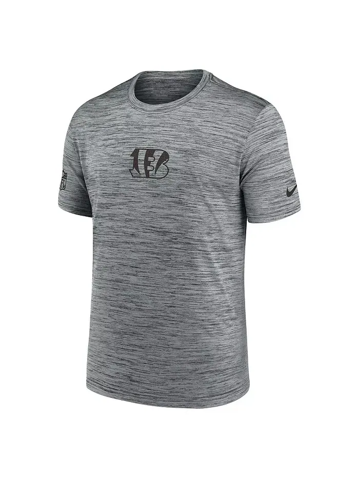 Мужская серая футболка Cincinnati Bengals Sideline Velocity Performance Nike — изображение 2 из 3