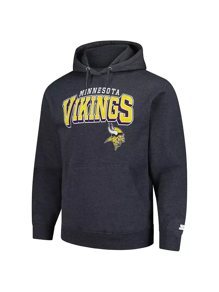 Мужская серая толстовка с капюшоном Minnesota Vintage Vikings Starter — изображение 3 из 3