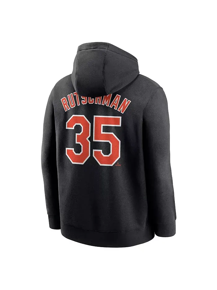 Мужская толстовка с капюшоном Adley Rutschman черная Baltimore Orioles с именем игрока и номером — изображение 3 из 3