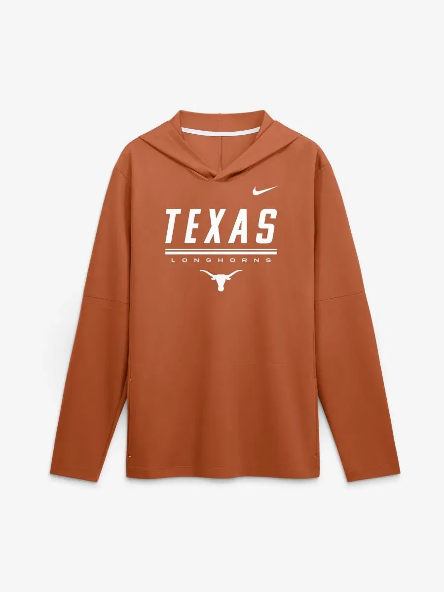 Футболка Nike Texas Longhorns 2026 Sideline с капюшоном и длинным рукавом — изображение 1 из 2, оранжевый