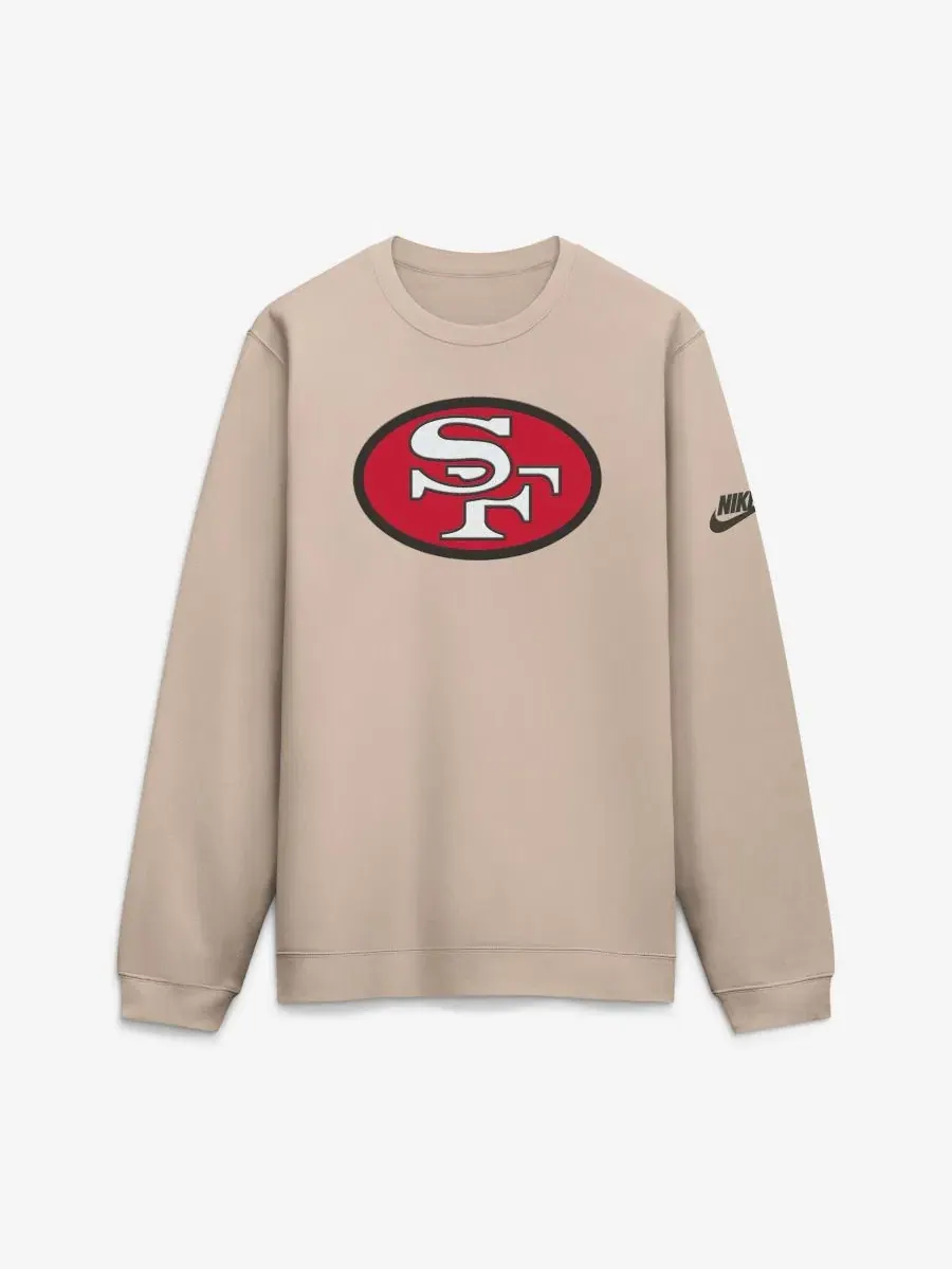 Футболка с длинным рукавом Nike I-Formation Rewind Club Crew Sweatshirt — изображение 1 из 2, бежевый