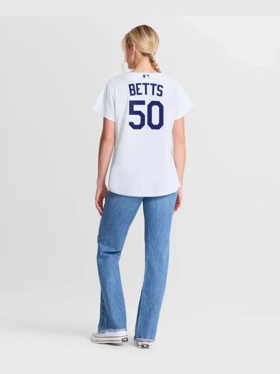 Реплика джерси Mookie Betts Los Angeles Dodgers Home Replica Jersey Nike — изображение 5 из 5, белый