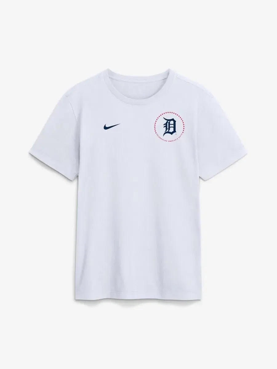 Футболка хлопковая с коротким рукавом и коммеморативным принтом Detroit Tigers Celebrating — изображение 3 из 3, белый