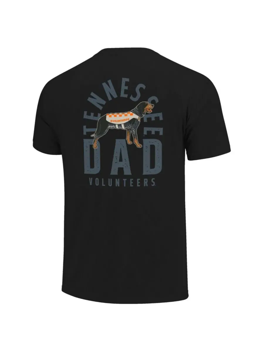 Футболка мужская с принтом Tennessee Volunteers Father's Day Mascot Overlay Image One — изображение 2 из 3, черный