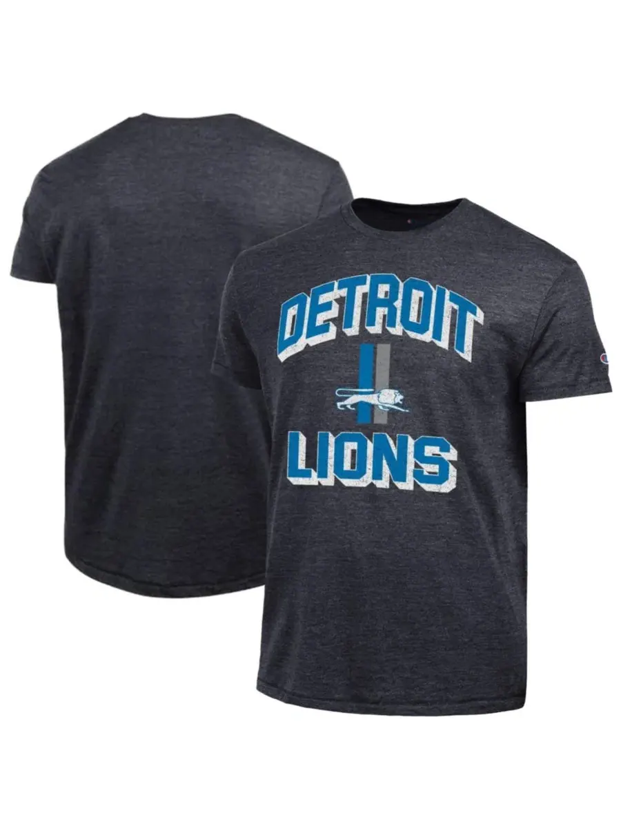 Футболка мужская с принтом Detroit Lions Champion Tri-Blend — изображение 1 из 3, темно-серый
