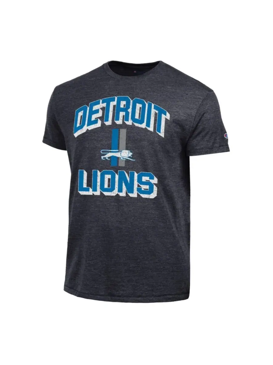 Футболка мужская с принтом Detroit Lions Champion Tri-Blend — изображение 2 из 3, темно-серый