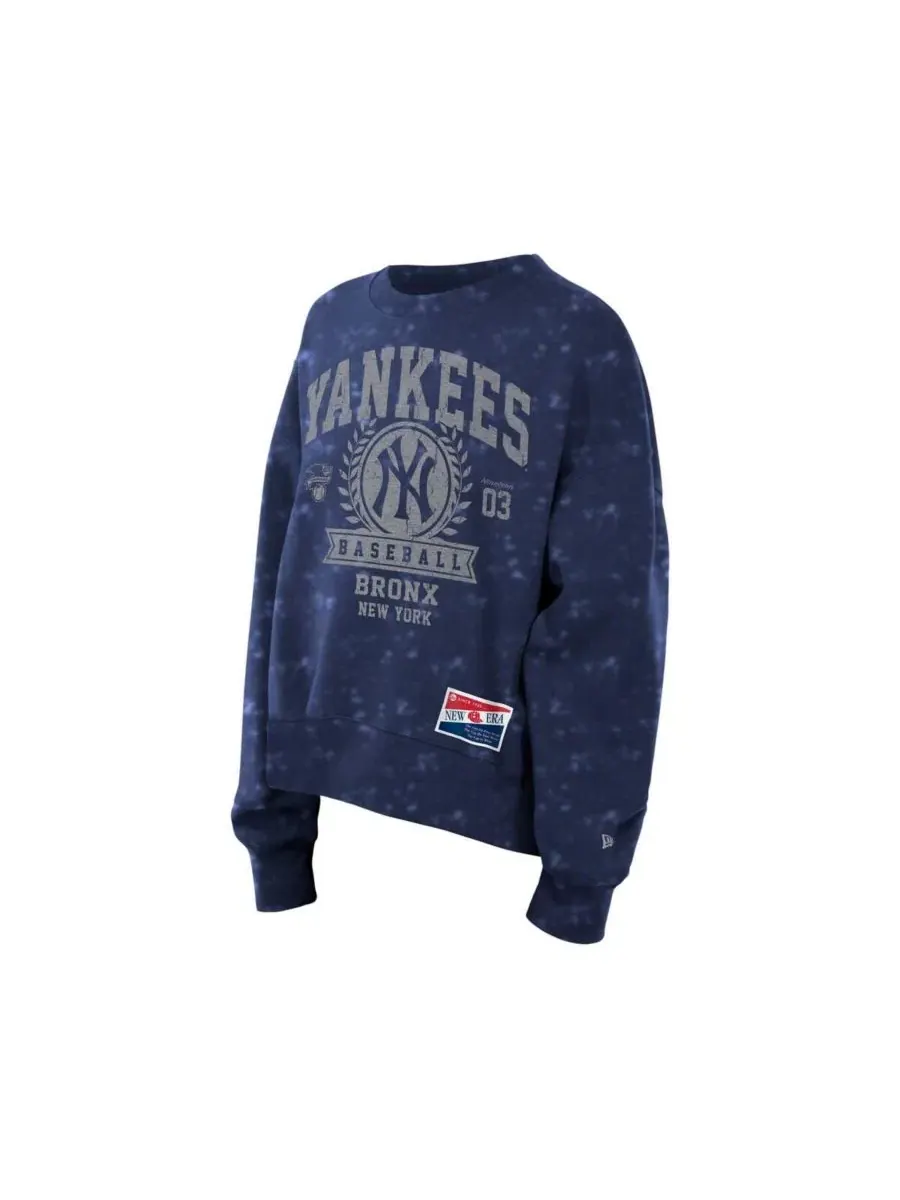 Женский свитшот оверсайз с принтом New York Yankees Throwback Oversized Boxy New Era — изображение 3 из 4, темно-синий