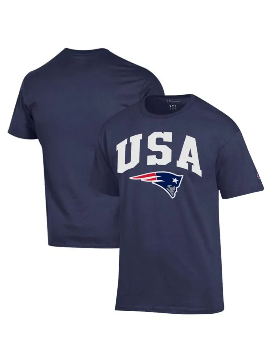 Футболка мужская с принтом New England Patriots Americana Champion — изображение 1 из 3, темно-синий