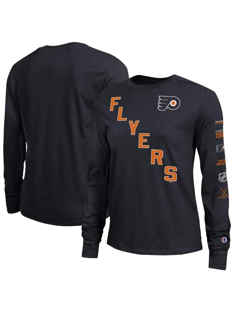 Лонгслив с принтом Philadelphia Flyers Champion — изображение 1 из 3, черный