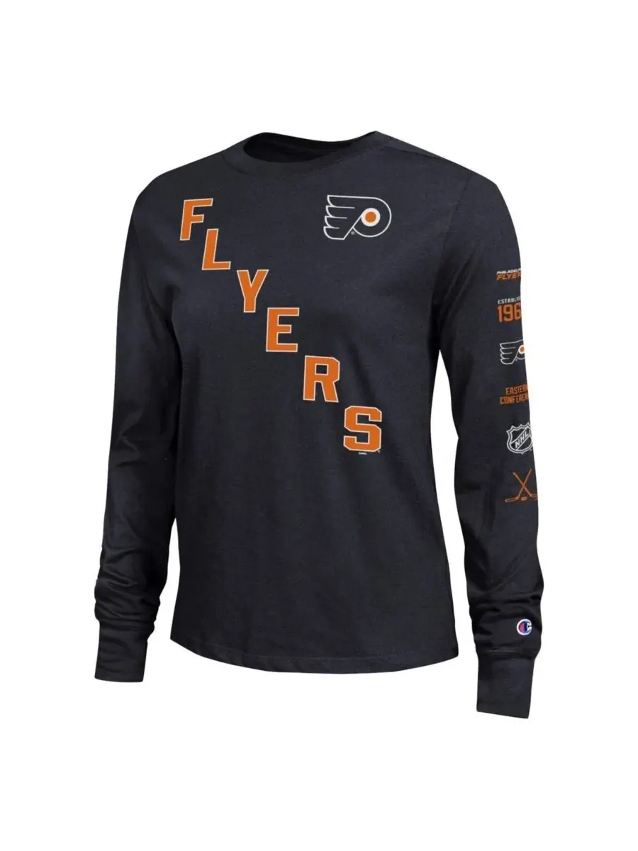 Лонгслив с принтом Philadelphia Flyers Champion — изображение 2 из 3, черный