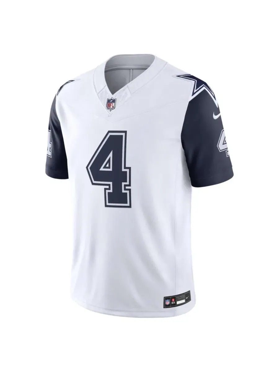Футболка с длинным рукавом Dak Prescott White Dallas Cowboys Alternate Vapor F.U.S.E. Stitched — изображение 2 из 3, белый