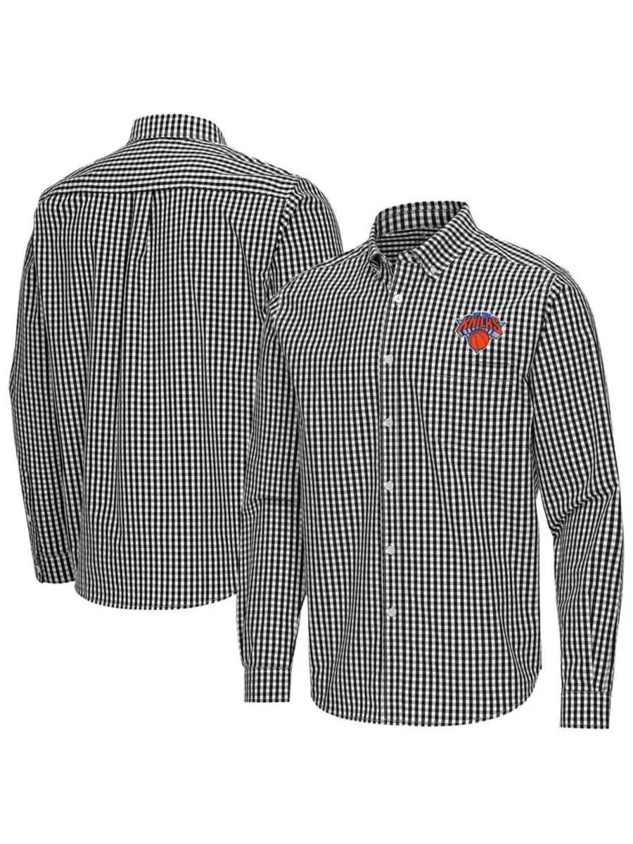 Мужская рубашка-поло с длинным рукавом Ellis Woven Tri-Blend Antigua — изображение 1 из 3, черный