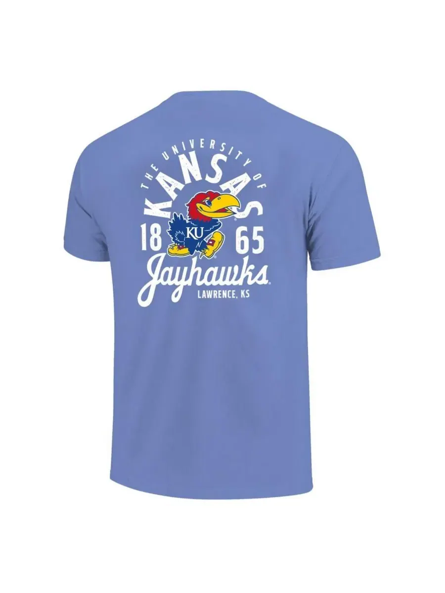 Футболка с длинным рукавом с принтом Kansas Jayhawks Comfort Colors Mascot Overlay Image One — изображение 3 из 3