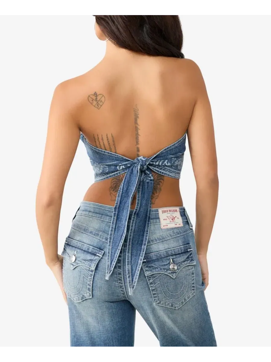 Топ-бандо из денима с платком-подолом True Religion, Venice Drift — изображение 3 из 3