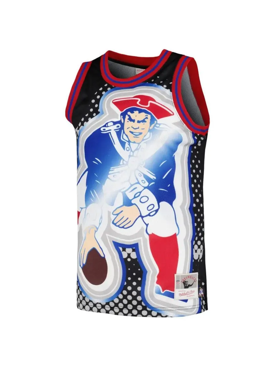 Mitchell & Ness Мужская черная модная майка New England Patriots Big Face 7.0 — изображение 3 из 3, черный