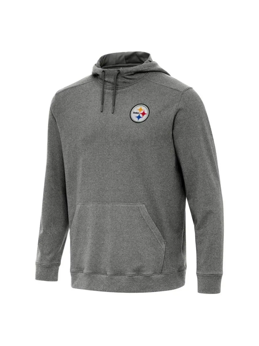 Antigua Мужская толстовка с капюшоном цвета меланж, с символикой команды Pittsburgh Steelers Cloud — изображение 1 из 1