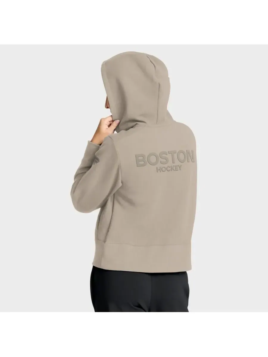 Fanatics Женская толстовка с застежкой-молнией на четверть длины Boston Bruins Authentic Pro Road — изображение 3 из 4